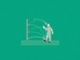 Grafik: Kickbacks-Modul Torwand. Illustriert ist, wie der Ball nach einem Tortreffer zum Fußballspieler zurückrollt.
